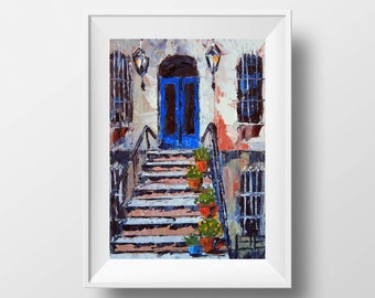 Paris Art Print, Paris Townhouse Signed Art Archival Quality Open Edition Print, Original Oil Painting by San Francisco Artist Lisa Elley