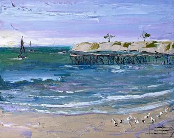 Beach Art, Monterey Bay, California Art, Beach Art, Plein Air, Plein Air Painting,Capitola, Santa Cruz, Landscape Painting, Pleasure Point