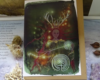 Path Weaver Greetings Card ~ Elen of the Ways