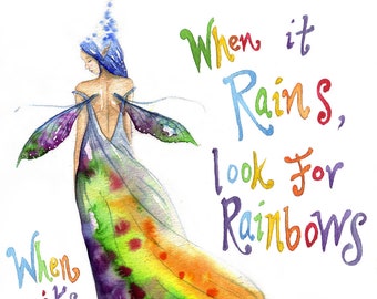 Rainbow Maker A4 Art Print - When it Rains look for Rainbows....