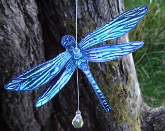 Dragonfly Suncatcher with Swarovski Crystal~ Northern Lights