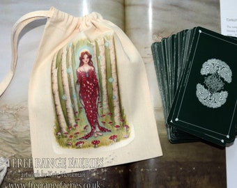 Brighid's Wood Tarot Card Bag/ Crystal Pouch