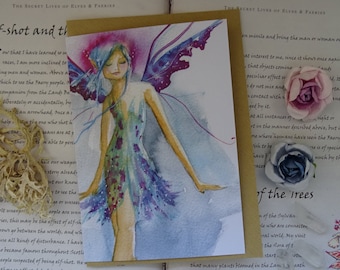 Blue Faerie Greetings Card