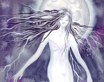 Moon Goddess A4 Signed Art Print