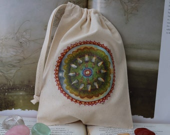 Earth Magic Tarot Card Bag/ Crystal Pouch