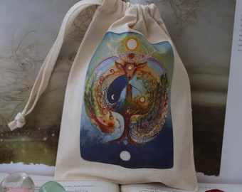 Deer Medicine Tarot Card Bag/ Crystal Pouch