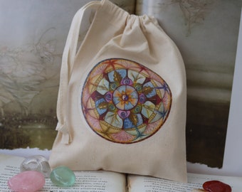 Lifeline Mandala Tarot Card Bag/ Crystal Pouch