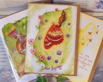 Fairy Card Pack, Various Occasions, Pack of 3 Greetings Cards, Suitable for Wedding, New Home/Job, Sympathy/Thinking of You