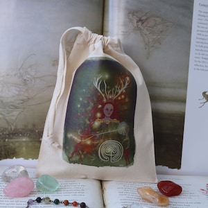 Sac pour cartes de tarot, cartes Oracle, pochette de tarot, trousse à pharmacie, pochette en coton, celtique, chaman, elen des voies, labyrinthe, tisserand