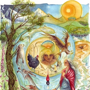 Cerridwen's Spell Art Print: Welsh Goddess, Celtic Myths (A4)