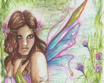 Rainforest Fairy ~ Original watercolour painting