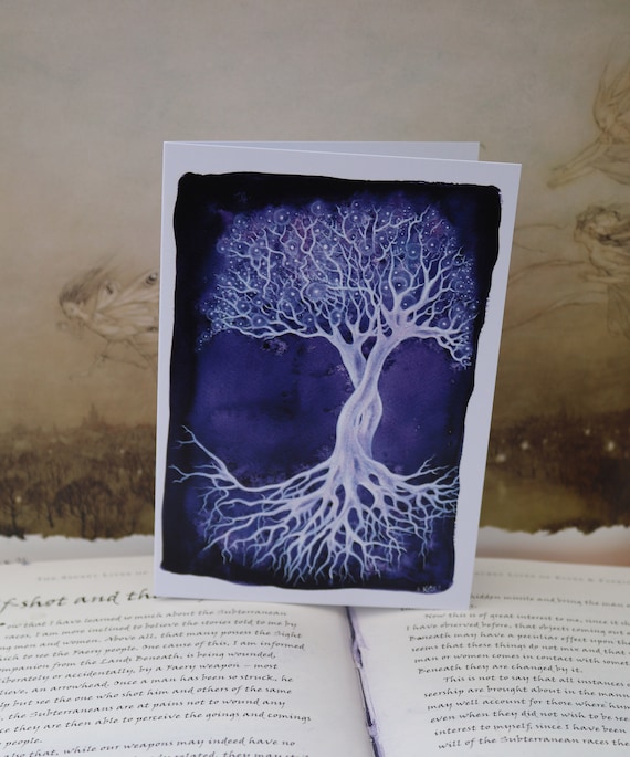Amethyst Tree Greeting Card: Celtic Art, Pagan Spiritual Card