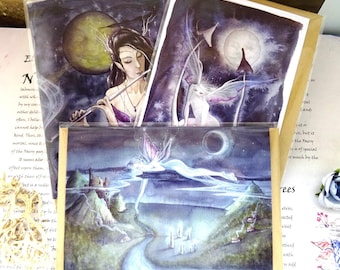 Moonlight Night ~ Pack of 3 Greeting Cards
