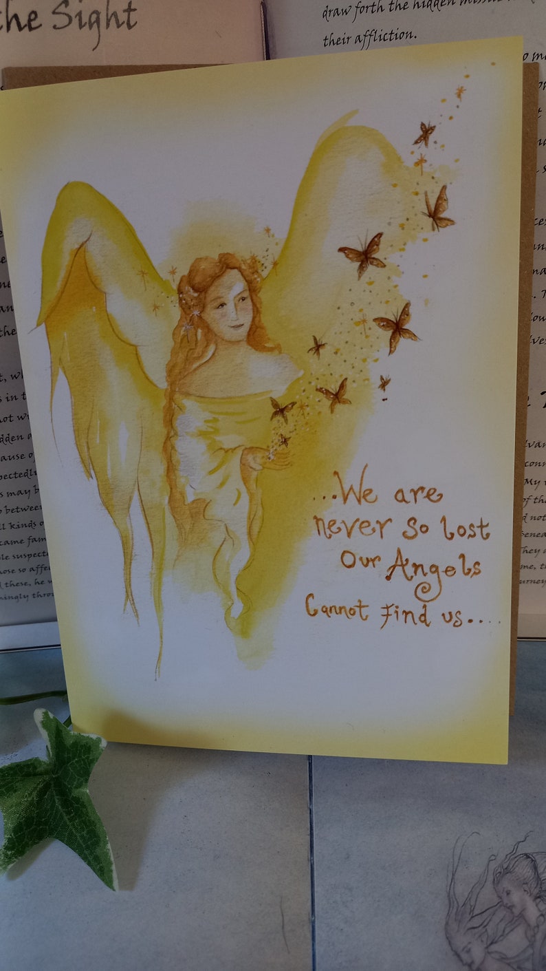 Angel Blessings, Greetings Card, Angel Card, Angel Quote, Comforting Words, Inspirational Quote, Spiritual Card, Butterflies image 4