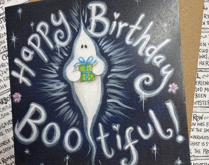 Featured listing image: Happy Birthday Bootiful! Ghost Greetings Card