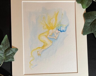 Topaz Faerie ~ Original Watercolour painting
