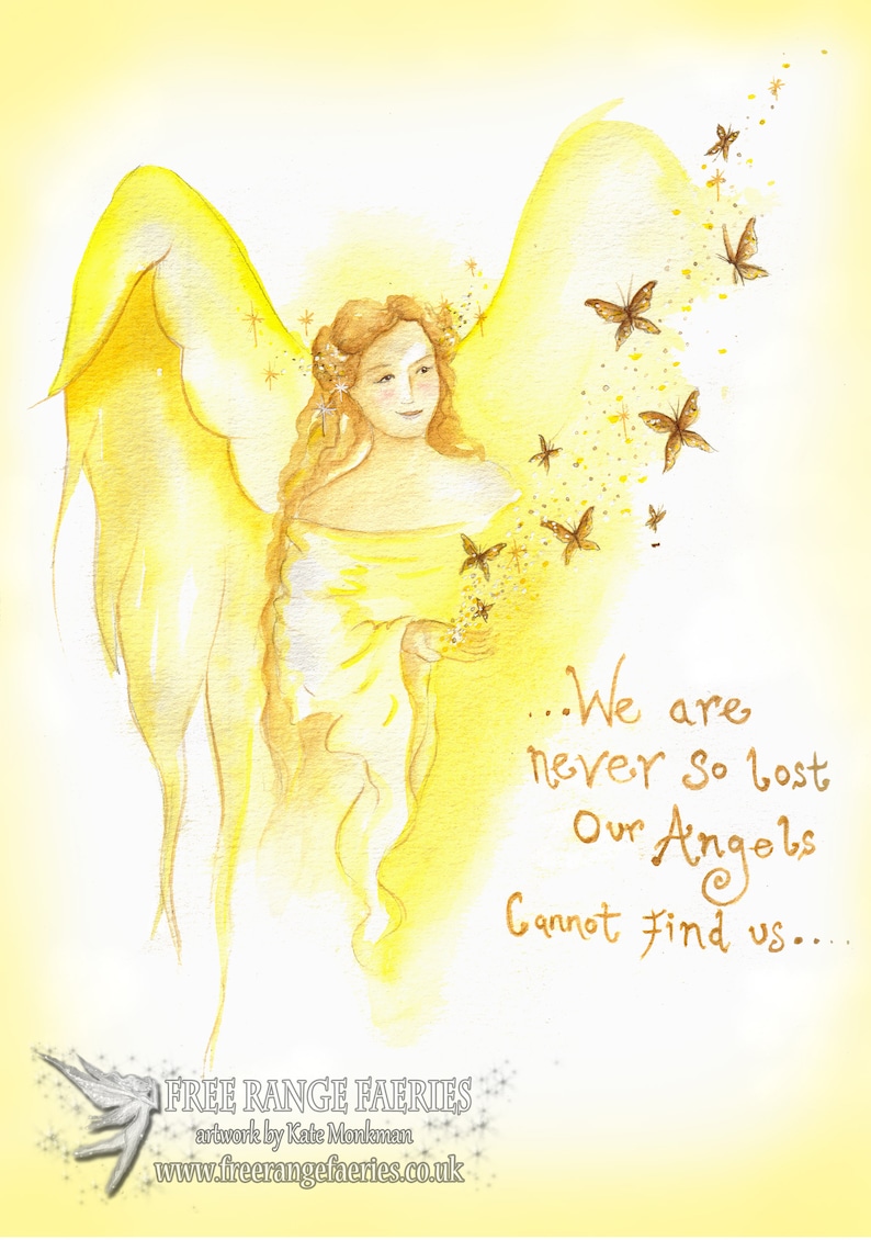 Angel Blessings, Greetings Card, Angel Card, Angel Quote, Comforting Words, Inspirational Quote, Spiritual Card, Butterflies image 7