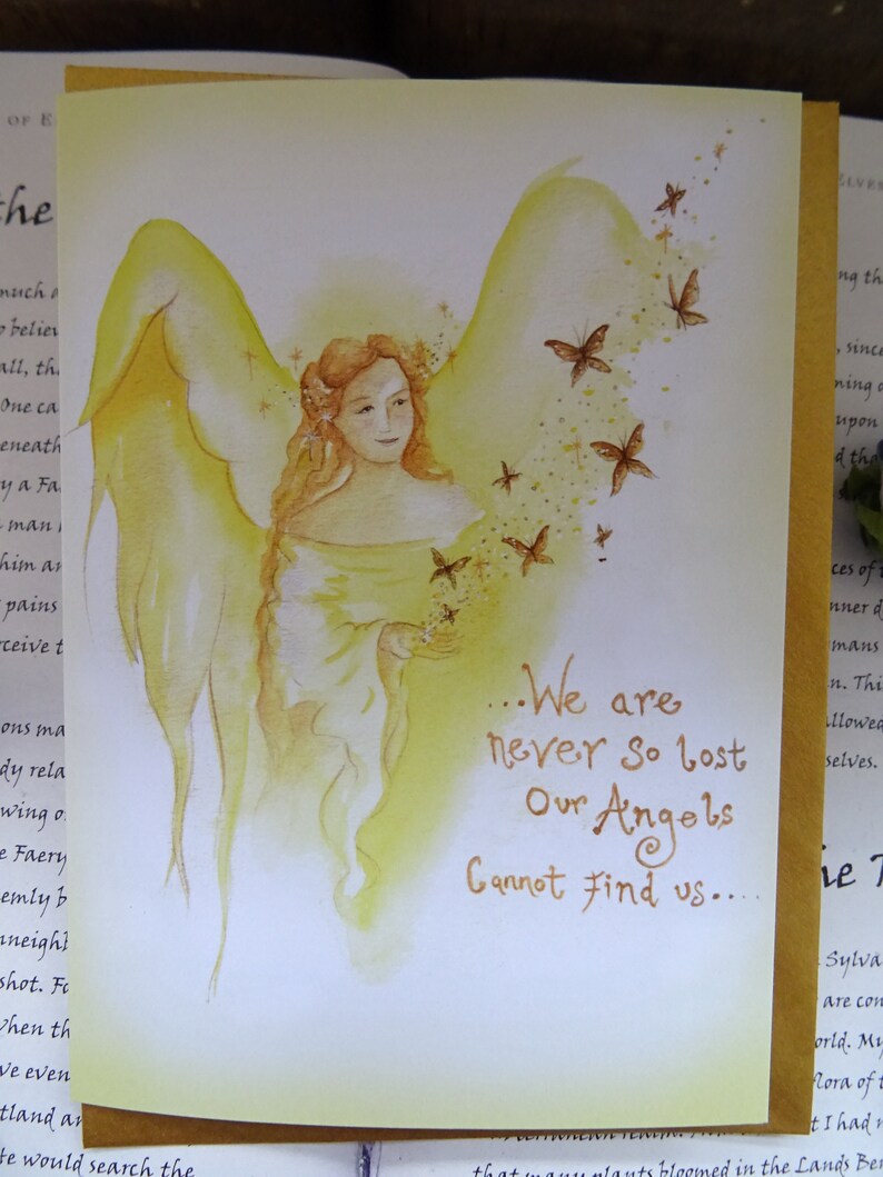 Angel Blessings, Greetings Card, Angel Card, Angel Quote, Comforting Words, Inspirational Quote, Spiritual Card, Butterflies image 6