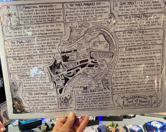 Scarborough Map of Ghosts ~ A3 Poster Print