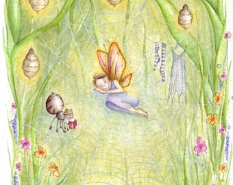 Along Came a Spider ~ Original Painting Watercolour