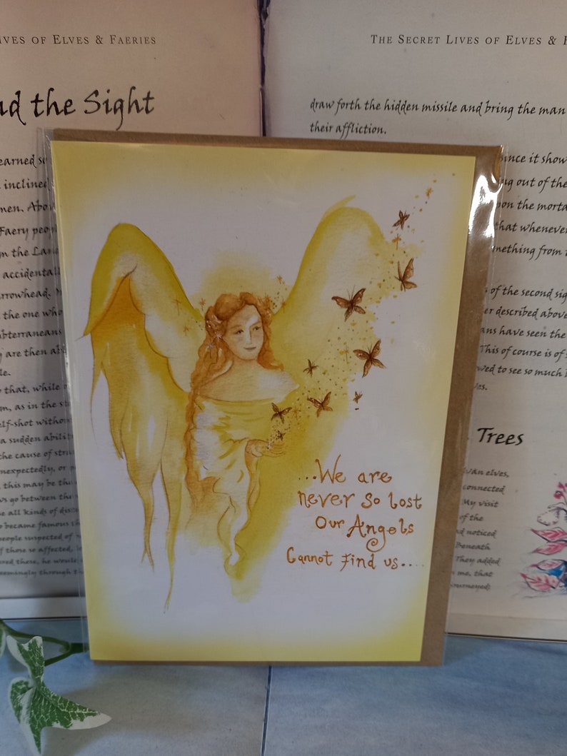 Angel Blessings, Greetings Card, Angel Card, Angel Quote, Comforting Words, Inspirational Quote, Spiritual Card, Butterflies image 3