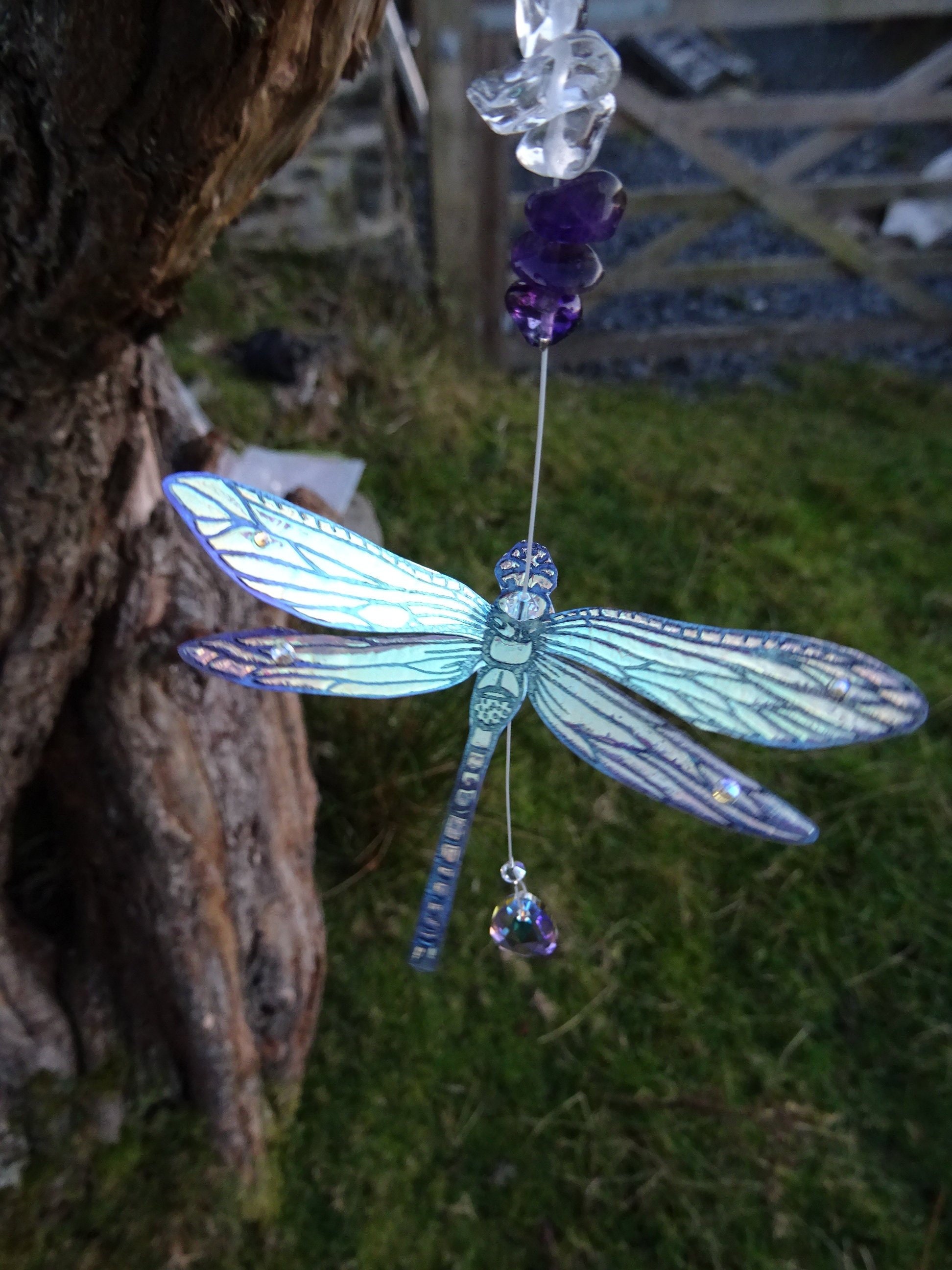 Swarovski Crystal & Gemstone Magical Dragonfly Suncatcher Iridescent