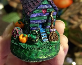 Witches Hut, One of a Kind Upcycled Handpainted Witches Hut