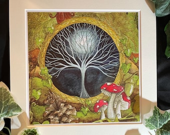 Gateway Square Mounted Art Print: Woodland Nature Scene