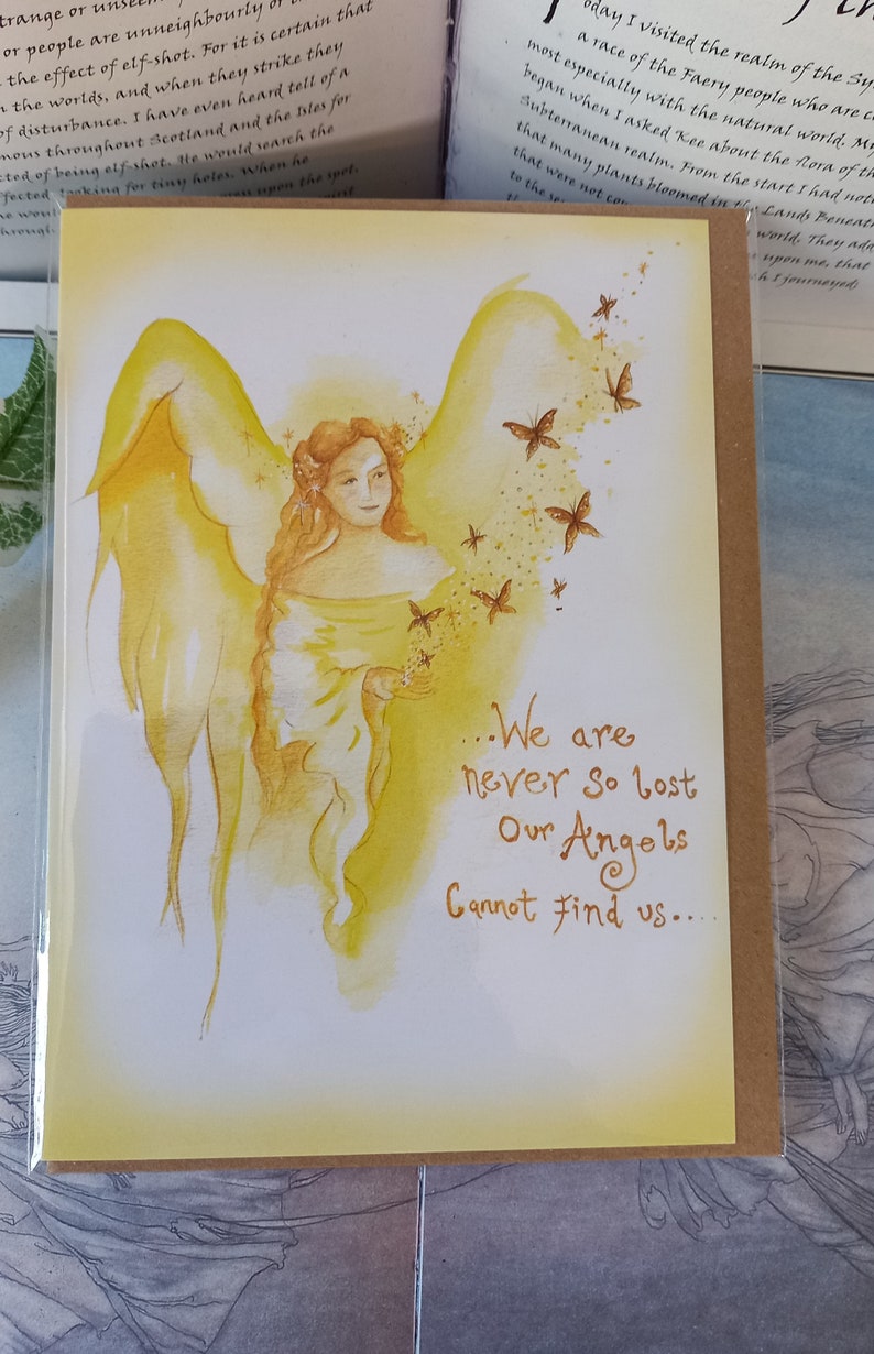 Angel Blessings, Greetings Card, Angel Card, Angel Quote, Comforting Words, Inspirational Quote, Spiritual Card, Butterflies image 1