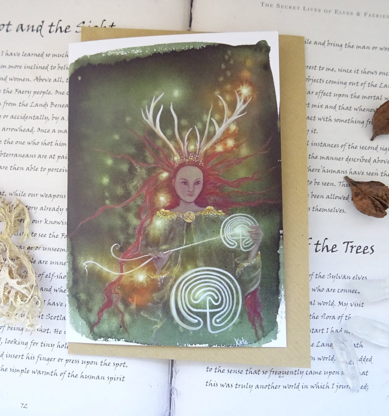 Celtic Goddess, Value Card Pack, Pack of 6, Goddess, Pagan, Elen of the Ways, Cerridwen, Arianrhod, Spiritual Art Cards, Celtic Shaman image 6