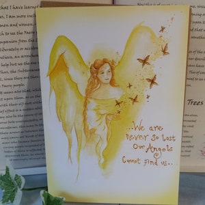 Angel Blessings, Greetings Card, Angel Card, Angel Quote, Comforting Words, Inspirational Quote, Spiritual Card, Butterflies image 2