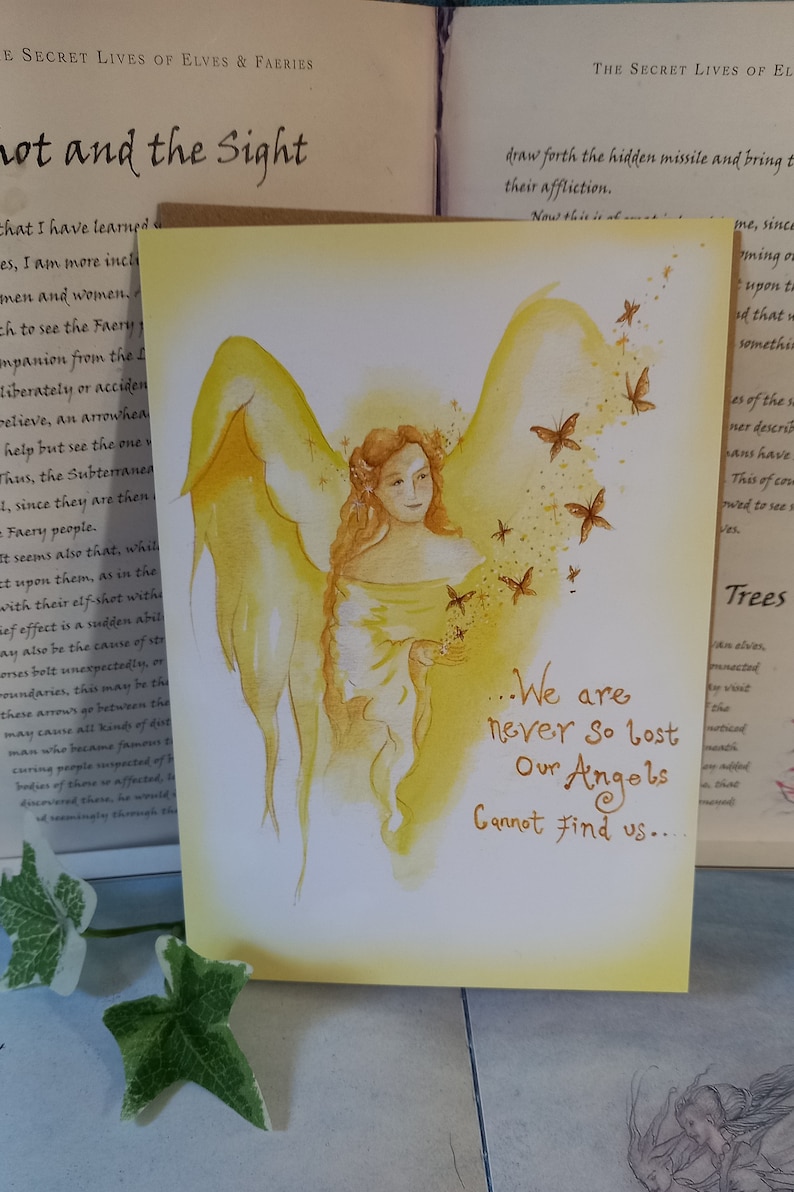 Angel Blessings, Greetings Card, Angel Card, Angel Quote, Comforting Words, Inspirational Quote, Spiritual Card, Butterflies image 2