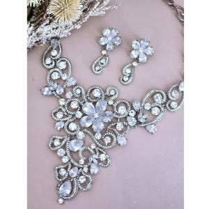 CZ Bridal Necklace Earrings Set Zircon Wedding Jewelry Swarovski Crystal Weddings Bride Accessories Party Gift Maid of Honor Accessory 003