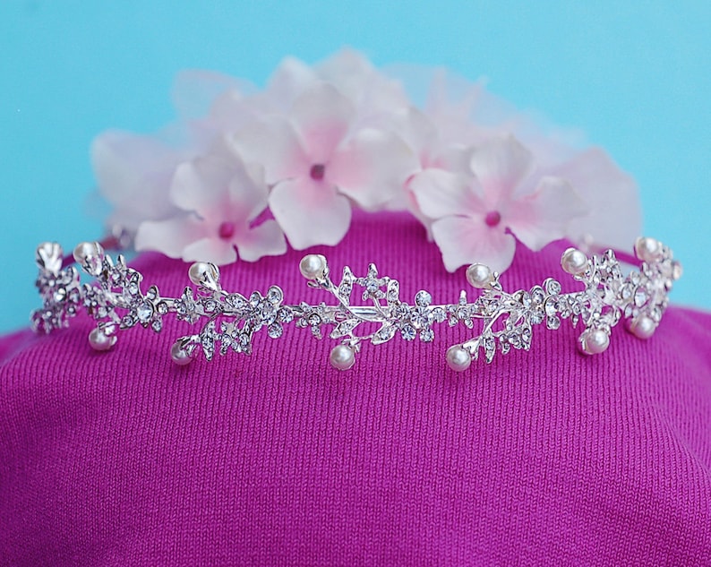 Floral Bridal Headband Crystal Wreath Headpiece Wedding Hair Accessory Party Jewelry Bride Accessories Weddings Head Piece Band Hairpiece