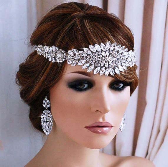 Great Gatsby Headpiece Flapper Bridal Woman Head Band 1920s Etsy