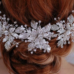 Wedding Hair Wreath Bridal Headpiece Headband Jewelry Crystal Bride Head Piece Band Hairpiece Weddings Party Bride Pageant Brides Accessory image 5