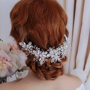 Wedding Hair Wreath Bridal Headpiece Headband Jewelry Crystal Bride Head Piece Band Hairpiece Weddings Party Bride Pageant Brides Accessory image 3