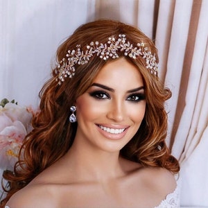 Gold or Silver Bridal Headpiece Floral Hair Wreath Vine Jewelry Wedding Accessories Head Piece Hairpiece Weddings Party Gift Accessory