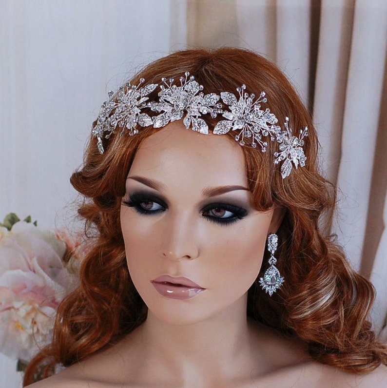 Wedding Hair Wreath Bridal Headpiece Headband Jewelry Crystal Bride Head Piece Band Hairpiece Weddings Party Bride Pageant Brides Accessory image 8