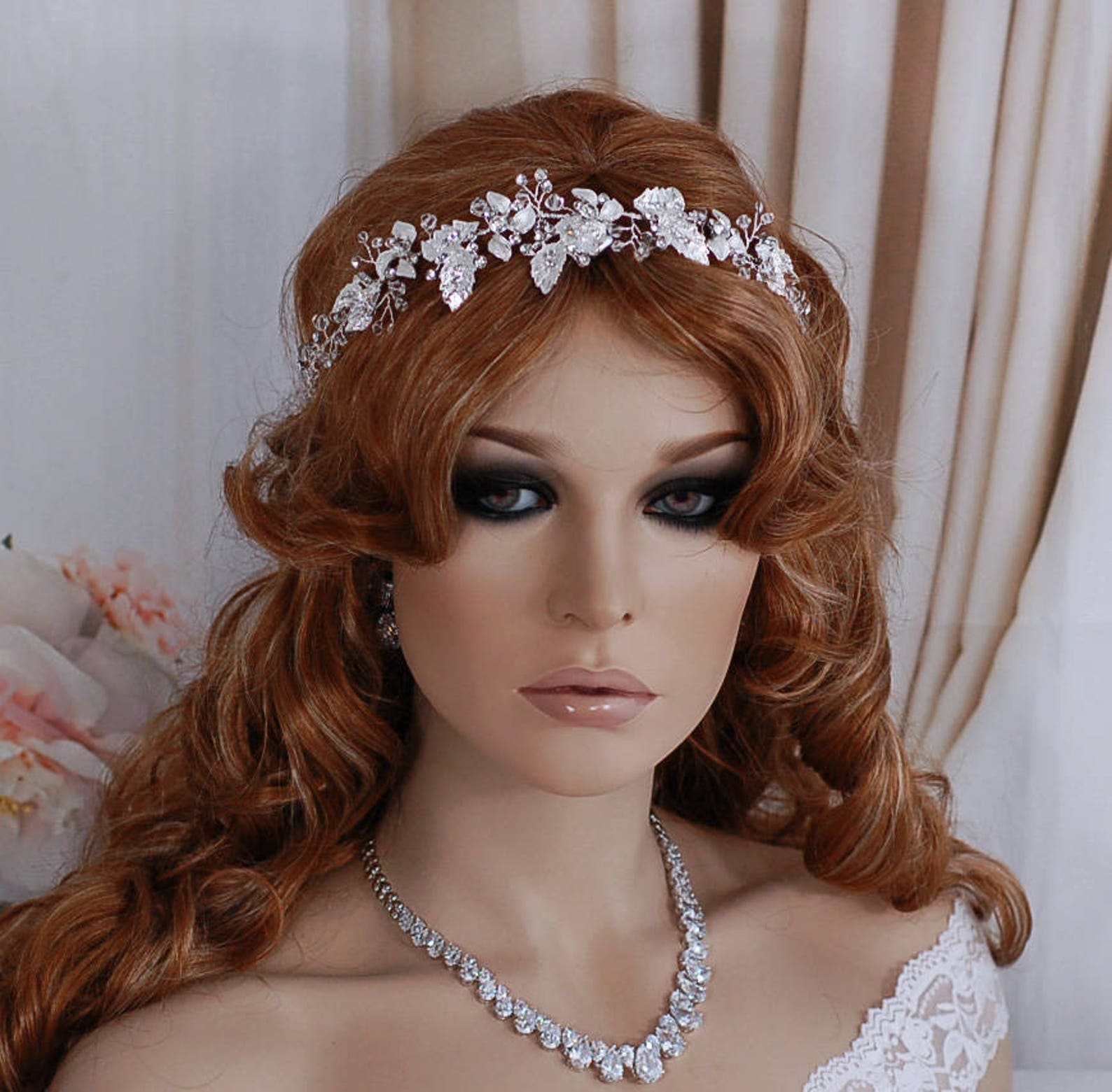 Bridal Headpiece Hairpiece Bride Hair Wreath Wedding Head Band Etsy