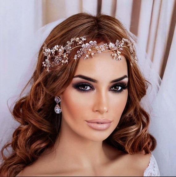 Gold Champagne Hair Vine Bridal Headpiece Crystal Party Head Piece  Accessory Floral Weddings Brides Wedding Bride Accessories Gift - Etsy
