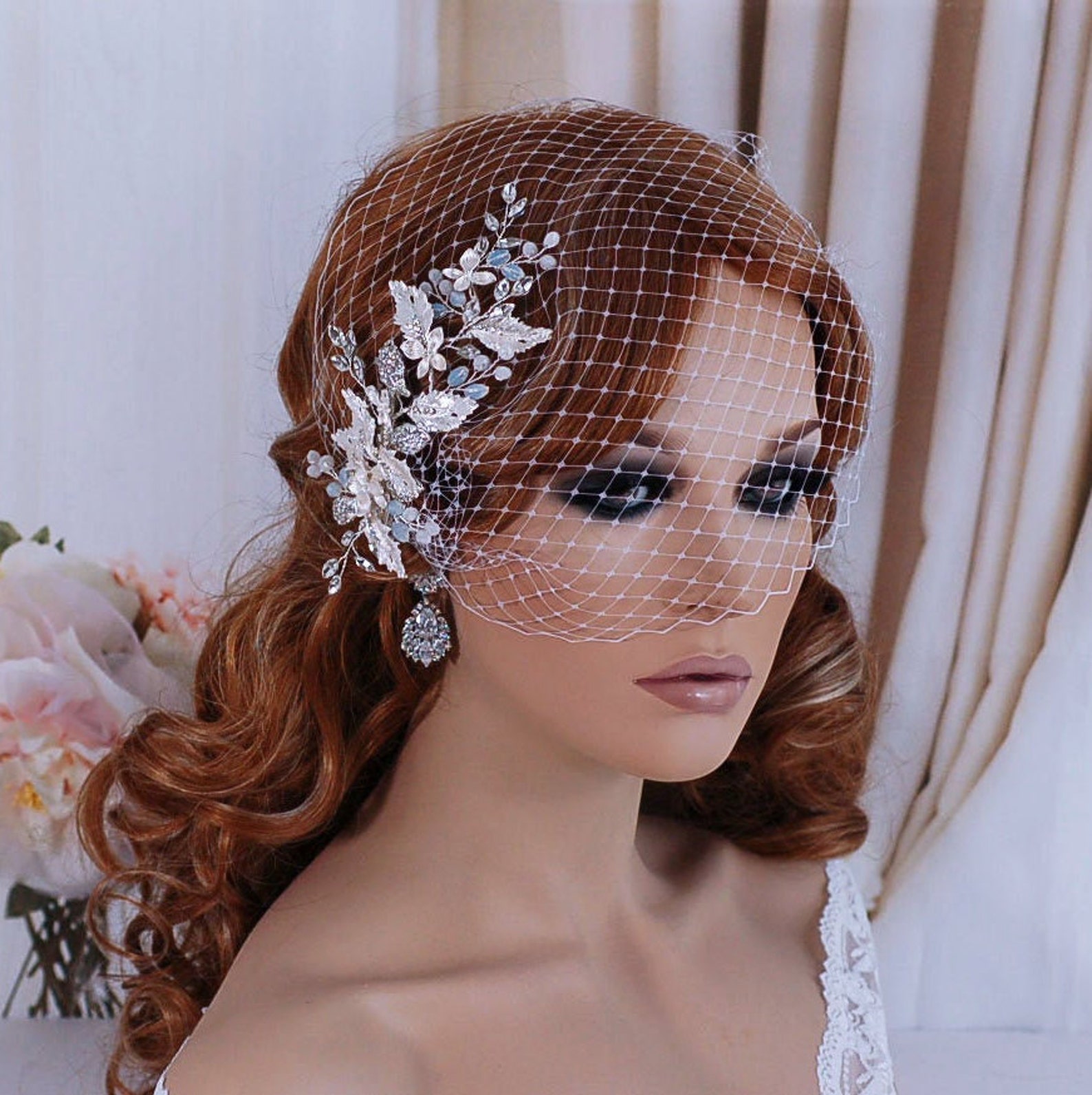 Bridal Hair Comb Floral Hair Clip Wedding Hair Clip Crystal Etsy