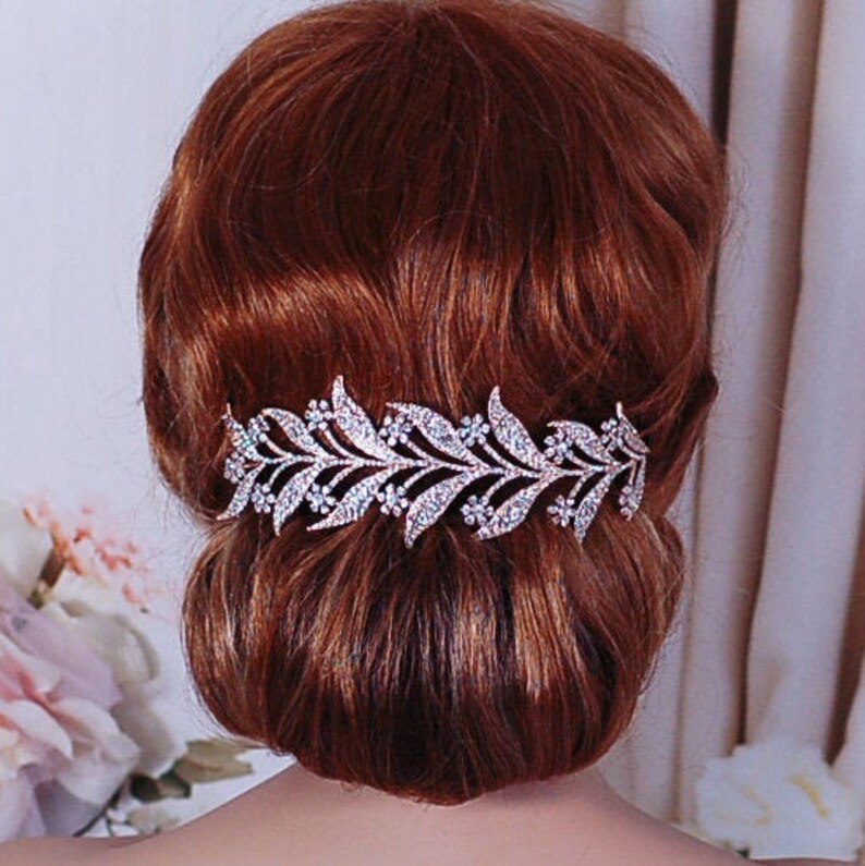 Bridal Stirnband Rose Gold - Elegantes Blatt-Design Haarband Für Hochzeit, Abschlussball & Besondere Anlässe