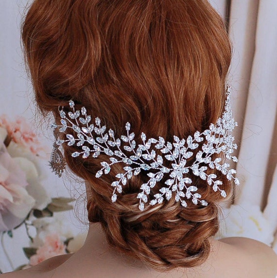 CZ Crystal Headband Bridal Headpiece Wedding Hair Wreath  display picture 1