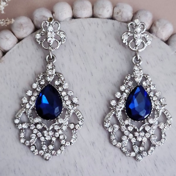 Royal Blue Earrings - Etsy
