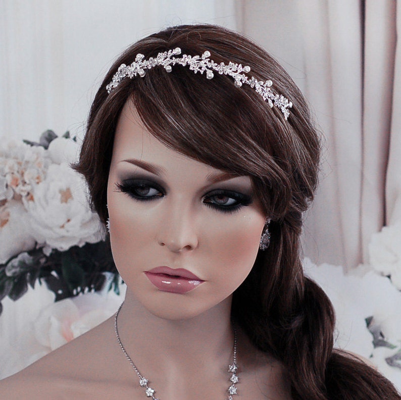 Floral Bridal Headband Crystal Wreath Headpiece Wedding Hair Accessory Party Jewelry Bride Accessories Weddings Head Piece Band Hairpiece