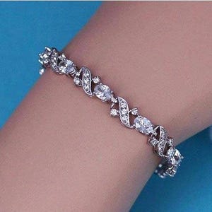 CZ Bridal Party Bracelet Cubic Zirconia Swarovski Crystal Bracelets Bride Wedding Accessory Weddings Accessories Gift Zircon Jewelry Brides