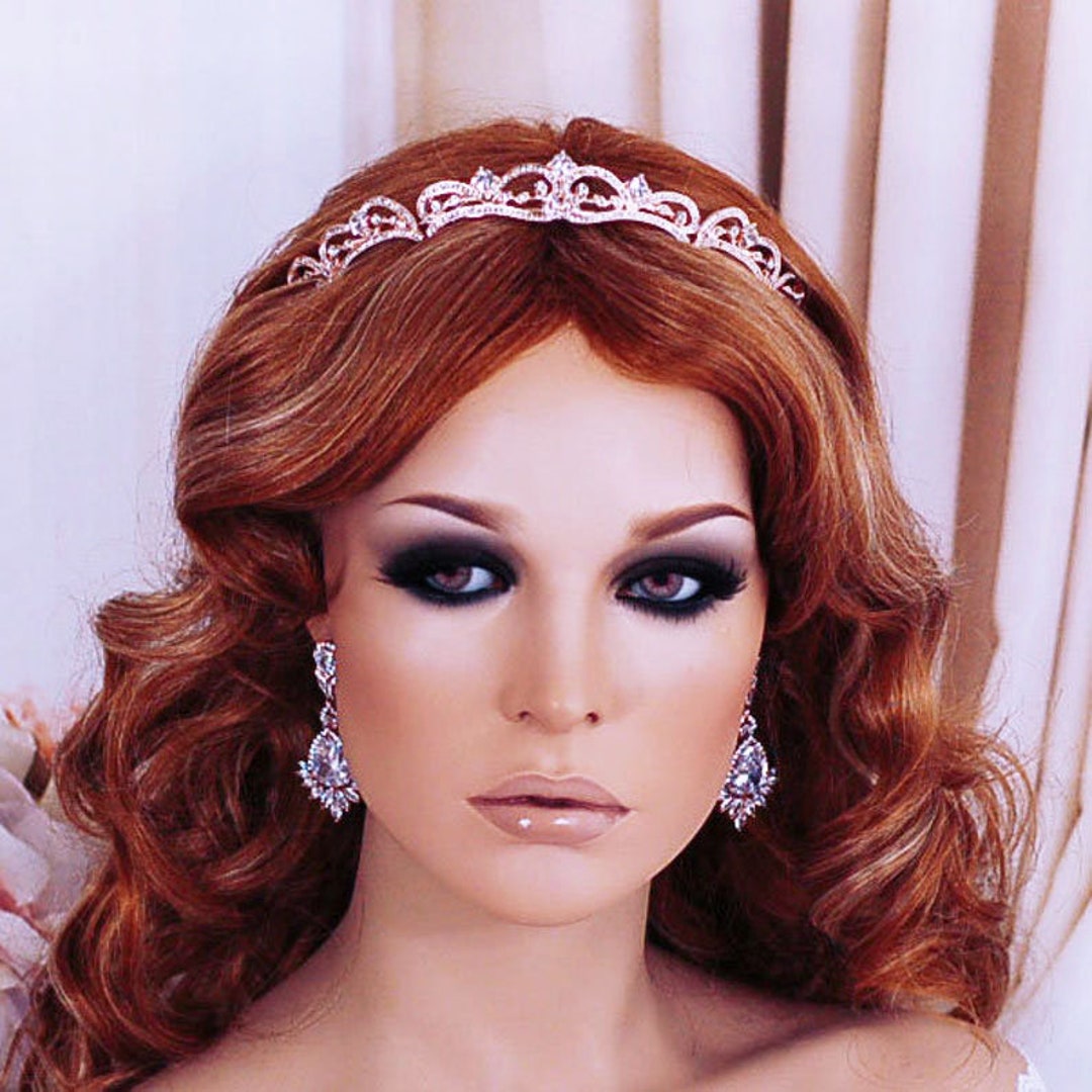 Rose Gold or Silver Bridal Headpiece Pageant Crown Head Hair Etsy