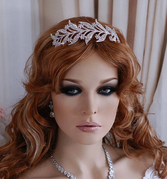 ROSE GOLD or Silver Wedding Headpiece Bridal Hair Head Band  display picture 2