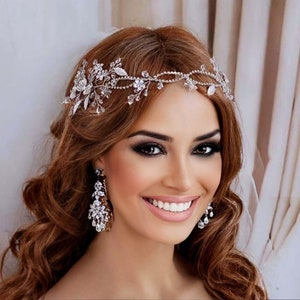 Floral Headpiece, Bridal Wedding Vine, Bride Hairband, Leaf Weddings Hair Accessory, Brides Head Piece, Wave Jewelry Accessories Hairpiece